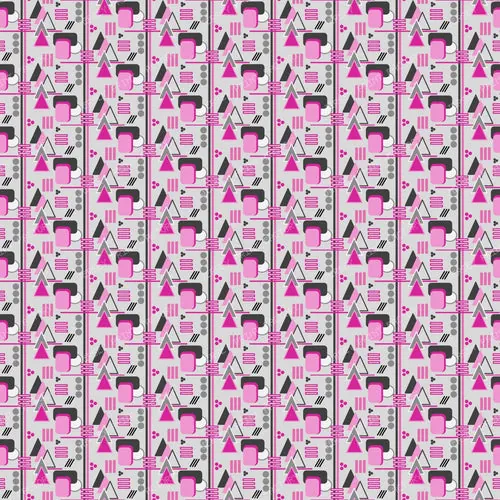 Saks mavi ve gri geometrik soyut desen — pembe